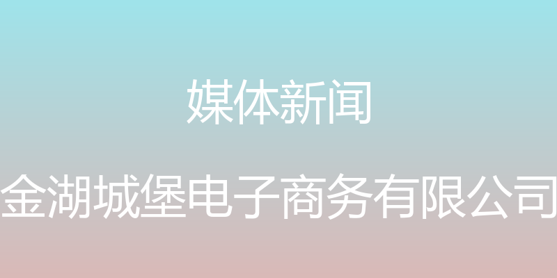 媒体新闻 - 金湖城堡电子商务有限公司