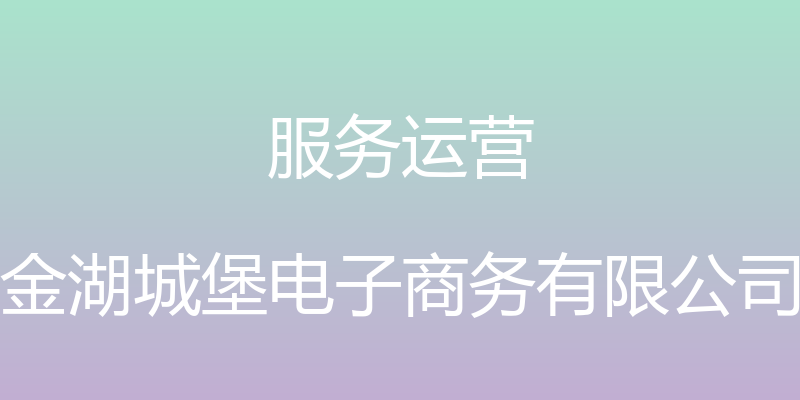 服务运营 - 金湖城堡电子商务有限公司